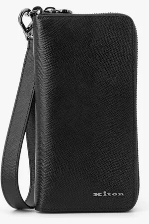Kiton Leather wallet with metal logo - - gender_Man