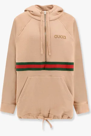 Gucci Cotton sweashirt with frontal logo and web band - - gender_Woman