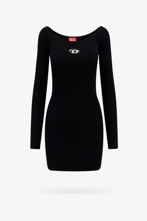 Diesel Viscose blend dress with metal oval-d logo - - gender_Woman