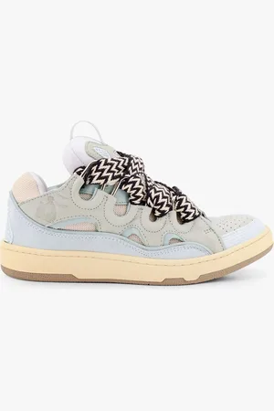 Lanvin Curb leather sneakers with mesh inserts - - gender_Woman