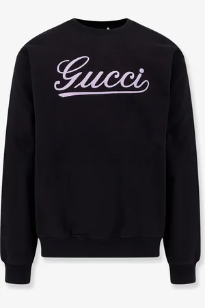 Gucci Cotton sweatshirt crew-neck with ribbed profiles and logo print on the front - - gender_Man