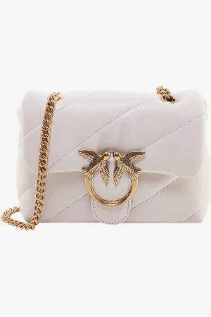Pinko Matelassé leather shoulder bag with iconic love birds buckle - - gender_Woman