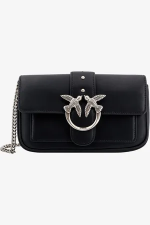 Pinko Love one pocket leather shoulder bag with love birds buckle - - gender_Woman
