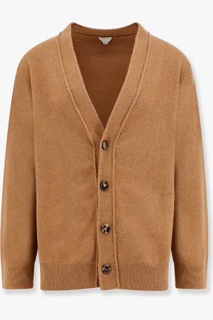 Bottega Veneta Cashmere cardigan with intrecciato iconic motif leather details - - gender_Man