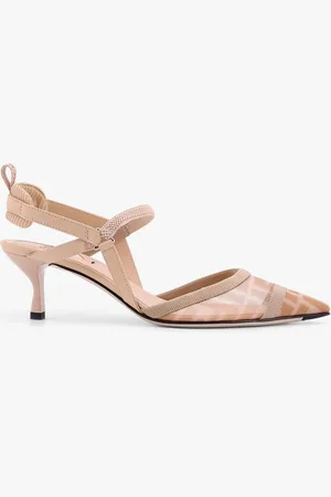 Fendi Colibrì leather and mesh slingback with FF motif - - gender_Woman