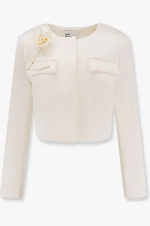 Self-Portrait Satin blazer with 3d flower - - gender_Woman