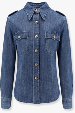 VALENTINO Denim shirt with vlogo buttons - - gender_Woman