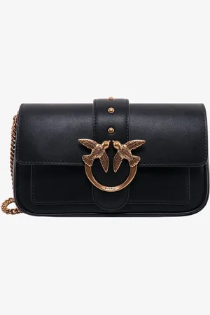 Pinko Love one pocket leather shoulder bag with love birds buckle - - gender_Woman