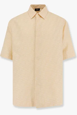 Fendi Jacquard linen and cotton shirt with all-over ff embroidery - - gender_Man