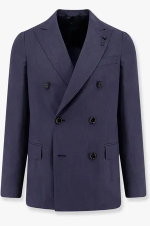 LARDINI Wool blend blazer with iconic removable brooch - - gender_Man
