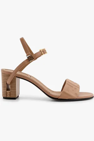Fendi Delfina leather sandals with ff motif - - gender_Woman