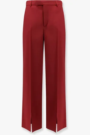 Gucci Wool oversize low-rise trouser with slit on the front - - gender_Woman