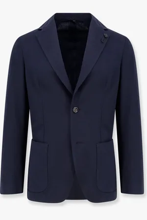 LARDINI Cotton blazer with iconic brooch - - gender_Man