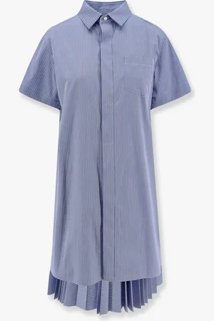 SACAI Striped cotton midi chemisier dress - - gender_Woman