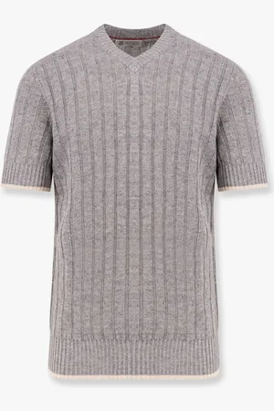 Brunello Cucinelli Cotton and linen ribbed sweater - - gender_Man