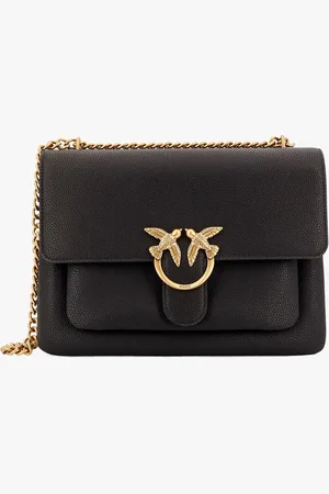 Pinko Leather shoulder bag with metal love birds buckle - - gender_Woman