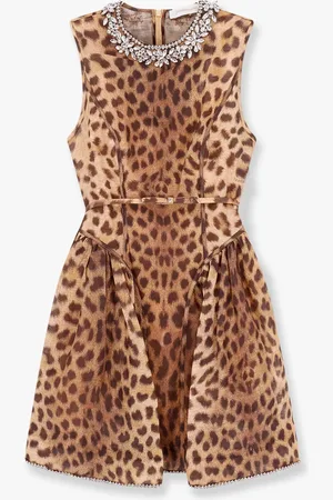 ZIMMERMANN Linen and silk mini dress with animalier print - - gender_Woman