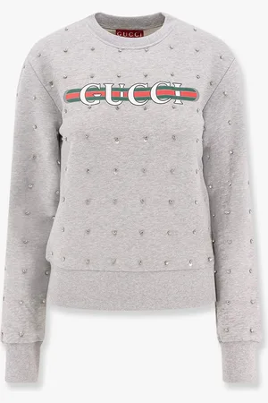 Gucci Cotton sweatshirt with all-over rhinestones - - gender_Woman