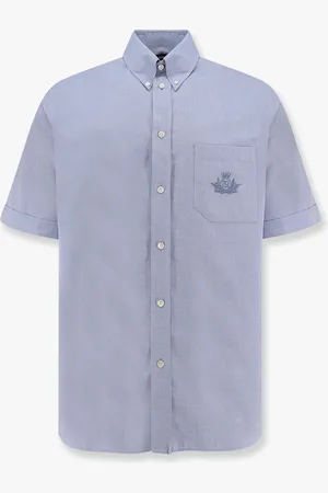 Fendi Oxford shirt with crest embroidery - - gender_Man