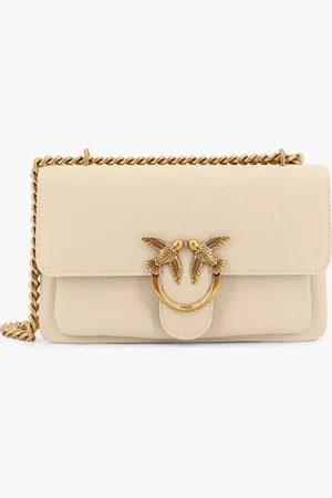 Pinko Leather shoulder bag with metal love birds buckle - - gender_Woman