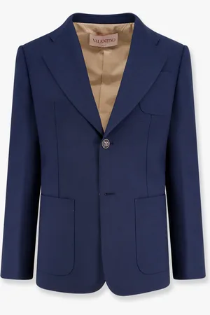 VALENTINO Virgin wool blazer with logoed buttons - - gender_Man