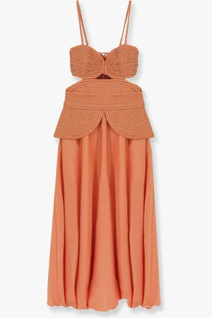 PATBO Satin sunset midi dress with braided corset - - gender_Woman