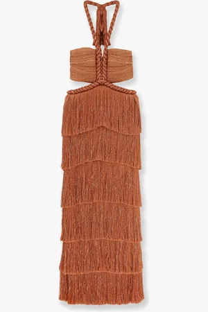 PATBO Long dress with embroidered corset and fringes - - gender_Woman