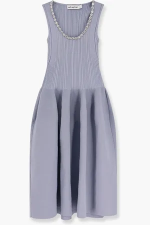 Self-Portrait Diamante midi dress with ribbed knit - - gender_Woman