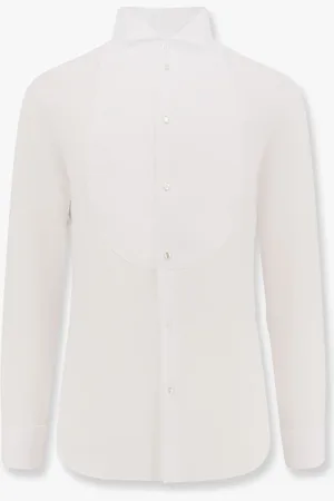 Giorgio Armani Cotton shirt with plastron - - gender_Man