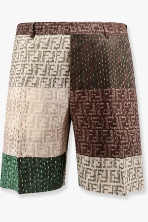 Fendi Linen bermuda shorts with all-over ff print - - gender_Man