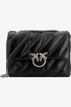 Pinko Matelassé leather shoulder bag with iconic love birds buckle - - gender_Woman