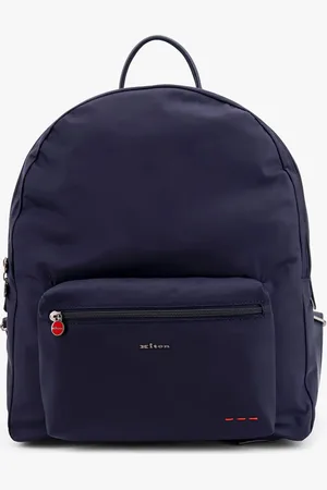 Kiton Nylon backpack with metal logo on the bottom - - gender_Man