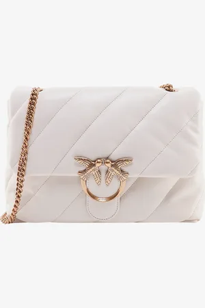 Pinko Matelassé leather shoulder bag with iconic love birds buckle - - gender_Woman