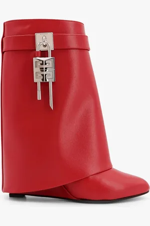 Givenchy Shark lock leather ankle boots with covered wedge heels - - gender_Woman