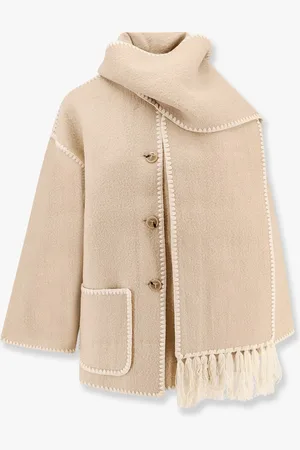 Totême Wool blend coat with scarf and embroidery - - gender_Woman