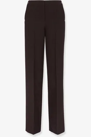 Fendi Virgin wool trousers with metal ff details - - gender_Woman