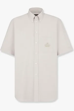 Fendi Oxford shirt with crest embroidery - - gender_Man