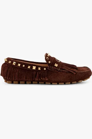 VALENTINO GARAVANI Driver fastaway suede loafer with fringes - - gender_Man