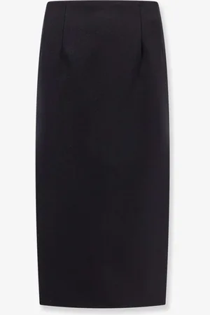 VALENTINO Virgin wool longuette skirt with slits and silk lining - - gender_Woman