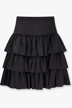 VALENTINO Satin ruffle skirt - - gender_Woman