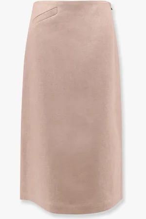 Fendi Linen skirt with side zip and slit - - gender_Woman