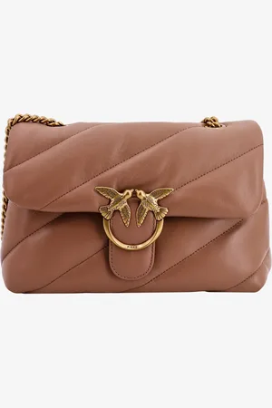 Pinko Matelassé leather shoulder bag with iconic love birds buckle - - gender_Woman