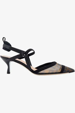 Fendi Colibrì leather and mesh slingback with FF motif - - gender_Woman