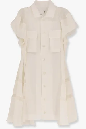 SACAI Chemisier dress with voile and satin inserts - - gender_Woman