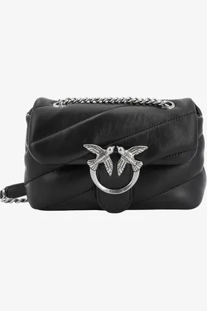 Pinko Matelassé leather shoulder bag with iconic love birds buckle - - gender_Woman
