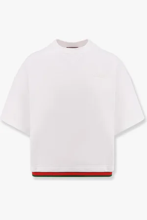 Gucci Crop cotton sweatshirt with web profiles - - gender_Woman