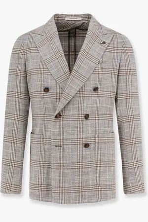 TAGLIATORE Double-breasted prince of wales check blazer - - gender_Man