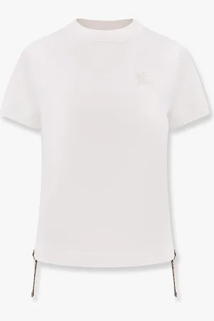 Burberry Organic cotton blend t-shirt with lateral double drawstring - - gender_Woman