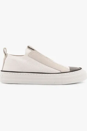 Brunello Cucinelli Knitted slip-on sneakers with suede details and precious toe - - gender_Woman