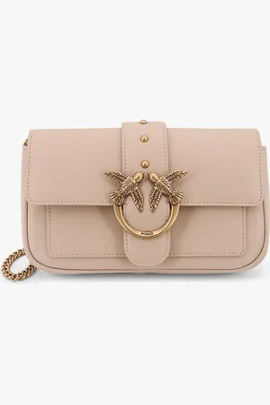 Pinko Love one pocket leather shoulder bag with love birds buckle - - gender_Woman